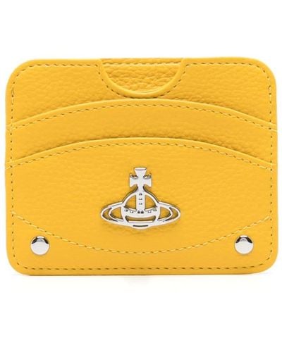 Vivienne Westwood Orb-plaque Leather Card Holder - Yellow