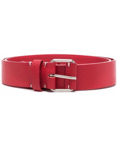 P.A.R.O.S.H. Buckled Leather Belt - Red