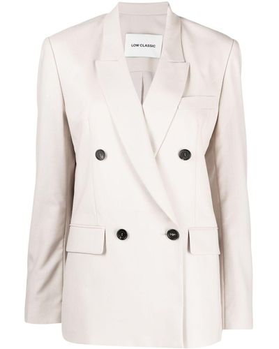 Low Classic Double-breasted Wool Blazer - Natural