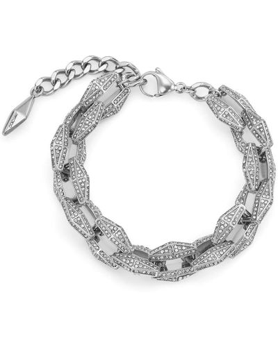 Jimmy Choo Diamond Chain Crystal-embellished Bracelet - Metallic