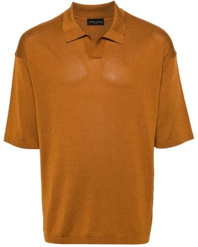 Roberto Collina Knitted Polo Shirt - Brown