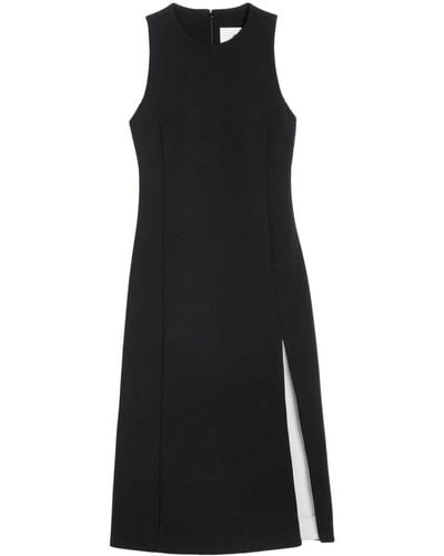 Ami Paris Mouwloze Wollen Midi-jurk - Zwart