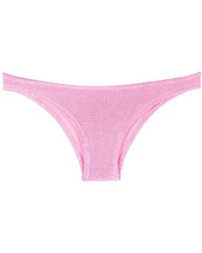 Mc2 Saint Barth Elise Seersucker-texture Bikini Bottoms - Pink