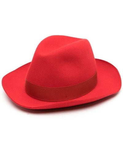 Borsalino Medium Monica Folar Wool Felt Sun Hat - Red