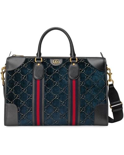 Gucci Mittelgroße Reisetasche aus Samt - Blau