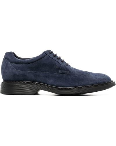 Hogan Lace-up Suede Brogues - Blue