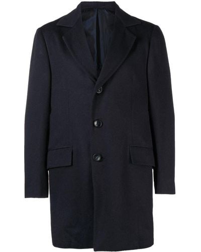 Kiton Single-breasted Cashmere Coat - Blue