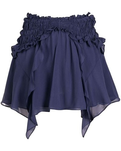 Isabel Marant Tripsy Minirock aus Seidenchiffon - Blau