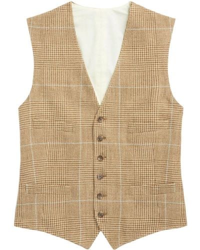 Polo Ralph Lauren Glenplaid Checked Waistcoat - Natural