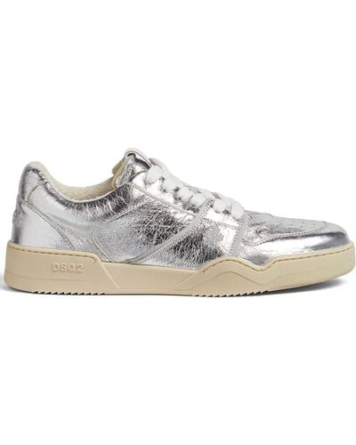 DSquared² Metallic Leather Trainers - White