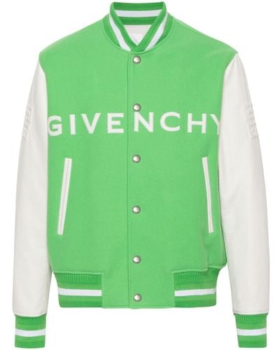 Givenchy 4g Wool-blend Varsity Jacket - Green