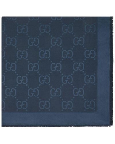 Gucci Sjaal Met GG-print - Blauw