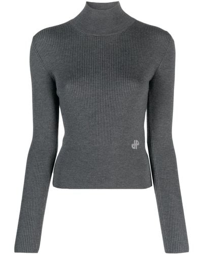 Patou Merino-blend Mock-neck Sweater - Gray
