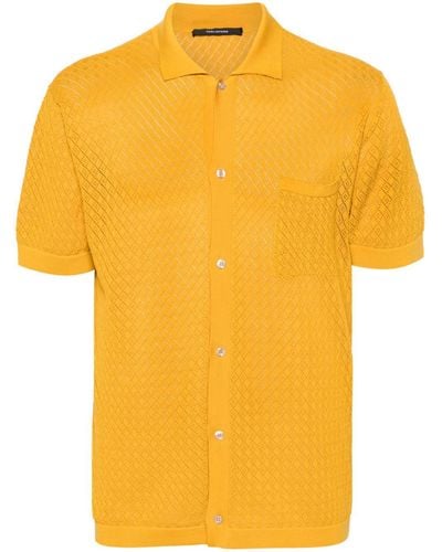Tagliatore Hemd aus Pointelle-Strick - Gelb