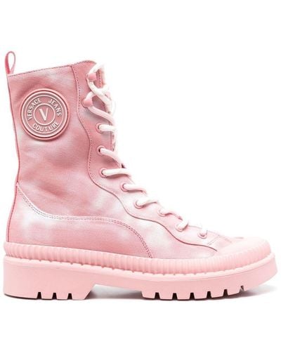 Versace Tie-dye Cargo Ankle Boots - Pink