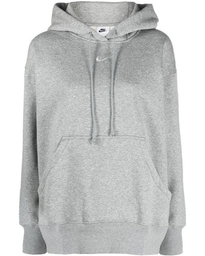 Nike Oversize Mélange Drawstring Hoodie - Grey