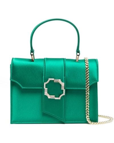 Malone Souliers Audrey Squared Satin Mini Bag - Green