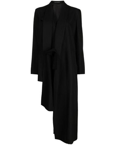 Yohji Yamamoto Manteau asymétrique à design structuré - Noir