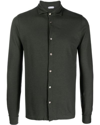 Zanone Long-sleeved Cotton Shirt - Green