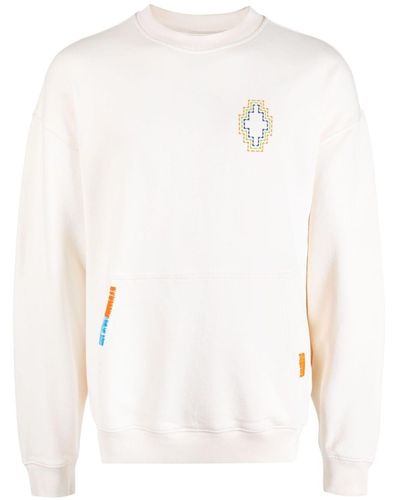 Marcelo Burlon Embroidered-logo Cotton Sweatshirt - White