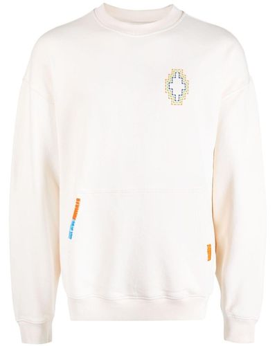 Marcelo Burlon Sweat en coton à logo brodé - Blanc