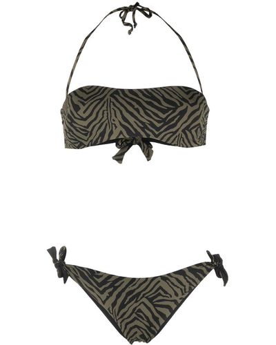 Fisico Tiger-print Bikini Set - Green