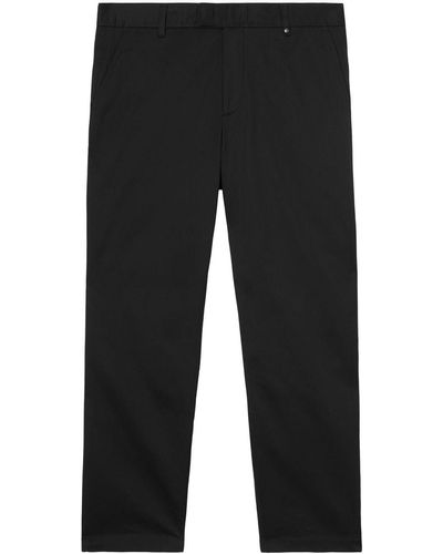 Burberry Pantalon chino slim à logo brodé - Noir