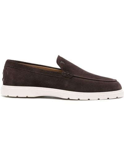 Tod's Slipper Suede Loafers - Brown