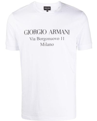 Giorgio Armani T-shirt à logo imprimé - Blanc