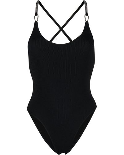 Heron Preston Rhinestone-embellished Swimsuit - Black