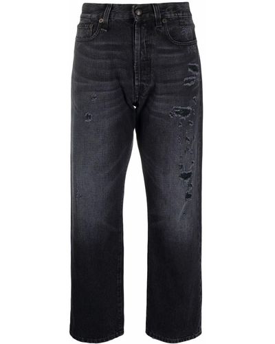 R13 Vaqueros capri de talle alto - Negro