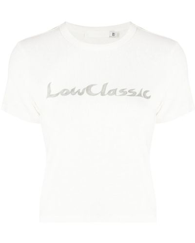 Low Classic Logo-print ribbed T-shirt - Bianco