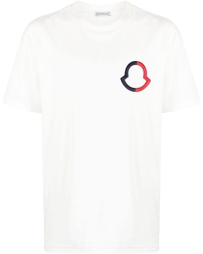 Moncler Camiseta con logo bordado - Blanco
