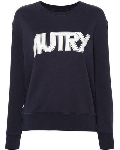 Autry Logo Cotton Sweatshirt - Blue