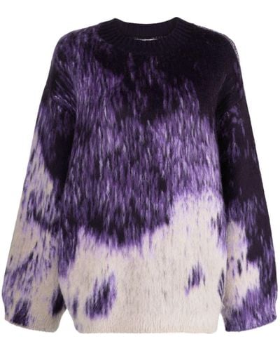 The Attico Rundie Patterned Sweater - Purple