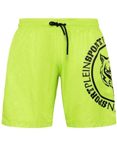 Philipp Plein Carbon Tiger Swim Shorts - Yellow