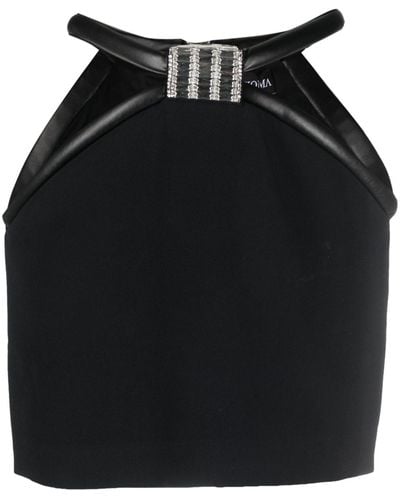 David Koma Minifalda con apliques de cristal - Negro