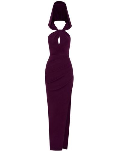 Nicholas Charmaine Hooded Gown - Purple