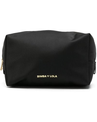 Bimba Y Lola Small Logo-lettering Makeup Bag - Black