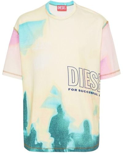 DIESEL T-wash-color Cotton T-shirt - Blue
