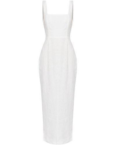 Posse Skyla Linen Maxi Dress - White