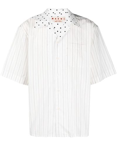 Marni Striped Cotton Shirt - White