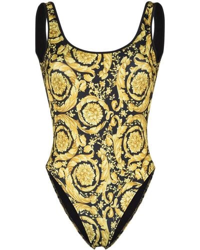 Versace Bedruckter Badeanzug - Gelb