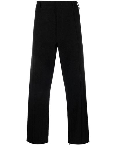 424 Textured Straight-leg Cut Pants - Black