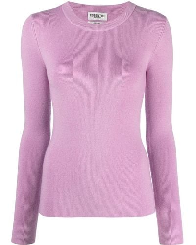 Essentiel Antwerp Deseo Round-neck Ribbed Sweater - Pink