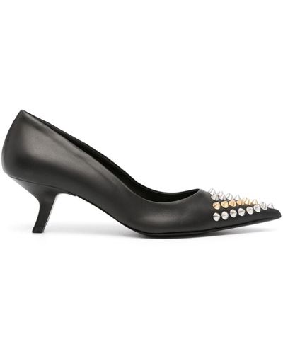 Pinko 45mm Spike-embellished Leather Court Shoes - Black
