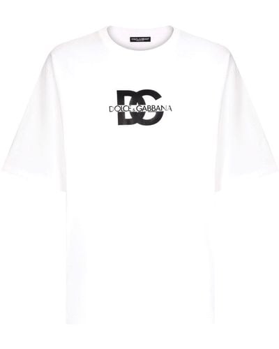 Dolce & Gabbana T-shirt à manches courtes et imprimé logo DG - Blanc