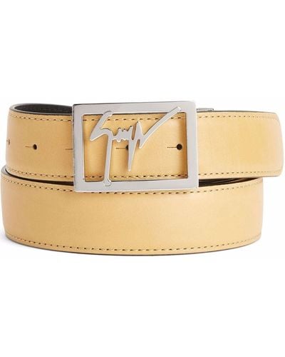 Giuseppe Zanotti Linum Logo-buckle Leather Belt - Metallic