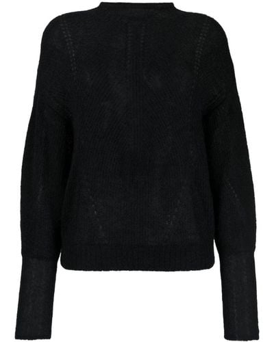 Patrizia Pepe Cut-out Detail Mock-neck Sweater - Black