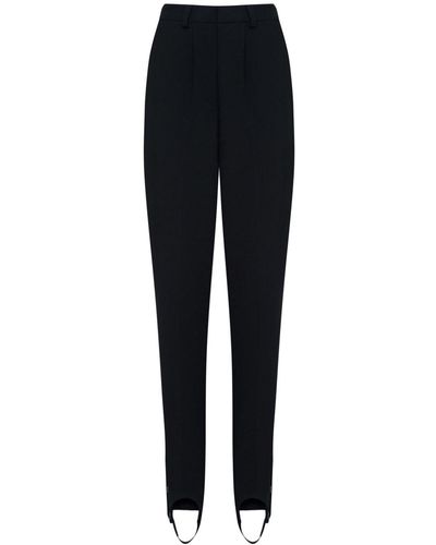 12 STOREEZ Stirrup Slim-fit Trousers - Black